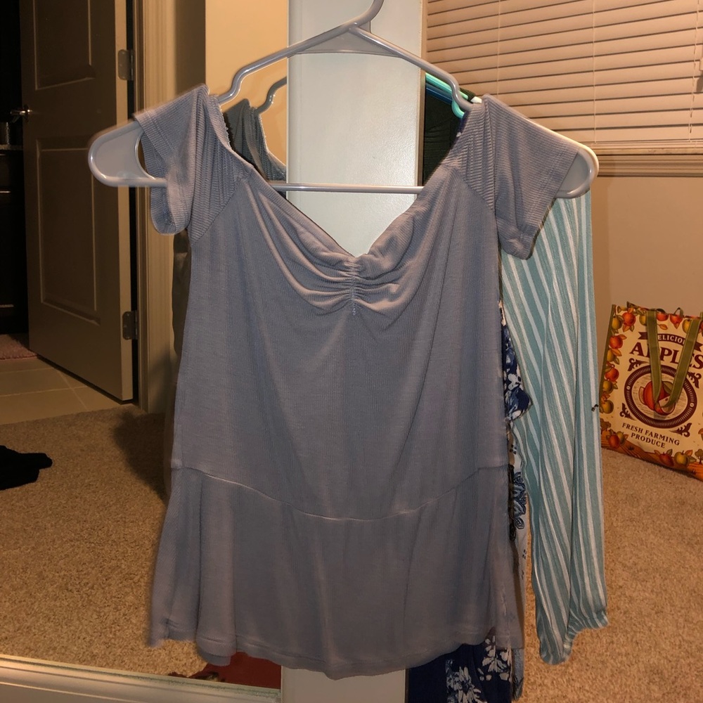 Grey off the shoulder top